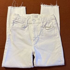 MOTHER High Waisted Looker Ankle Fray Jeans